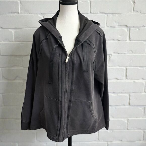 New With Tags DG2 Diane Gilman Downtime Knit Flex FlutterBack Hoodie/Jacket Med - Picture 2 of 9